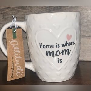 White with Hearts Home is Where Mom is  Mug - NEW
